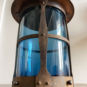 A Copper & Iron Arts & Crafts Hall Lantern