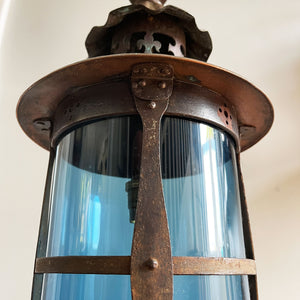 A Copper & Iron Arts & Crafts Hall Lantern