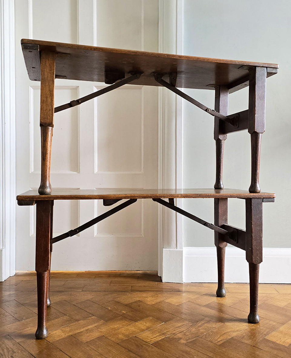 Simple in form and a good sized pair of Oak Benches in an untouched condition. The turned legs fold up and under, meaning easy storage when not in use. Stamped E.E.C on each end - SHOP NOW - www.intovintage.co.uk