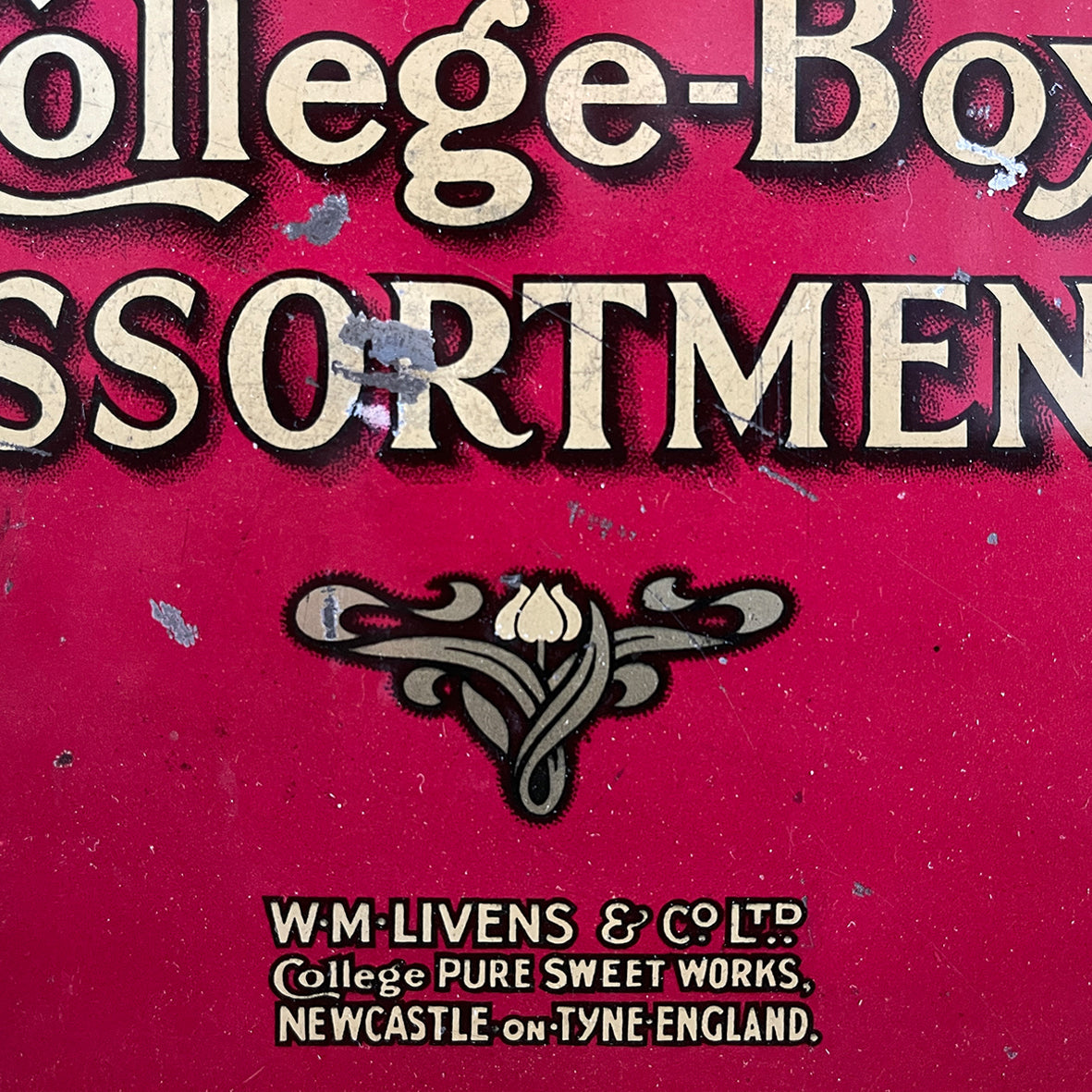 A rare Art Nouveau College Boy Toffee Tin by W M Livens & Co Ltd. - SHOP NOW - www.intovintage.co.uk