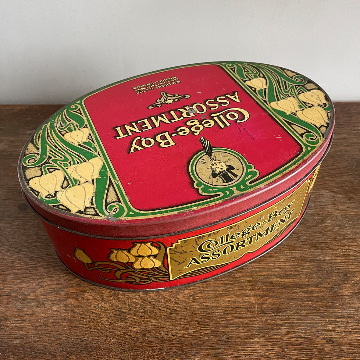 A rare Art Nouveau College Boy Toffee Tin by W M Livens & Co Ltd. - SHOP NOW - www.intovintage.co.uk