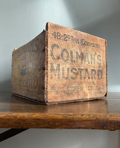 A petit, early Coleman's Mustard Box that would have held 48 2d tins of Colman's Mustard (Compound). Nice colours to the front. - SHOP NOW - www.intovintage.co.uk