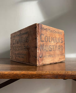 A petit, early Coleman's Mustard Box that would have held 48 2d tins of Colman's Mustard (Compound). Nice colours to the front. - SHOP NOW - www.intovintage.co.uk