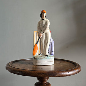 A pair of Staffordshire Flat-Back Cricketers - SHOP NOW - www.intovintage.co.uk