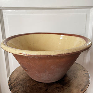 An Antique glazed terracotta Dairy Cream Bowl with rare original Lid. Ideal for bread proving. Welsh late 19th Century - SHOP NOW - www.intovintage.co.uk