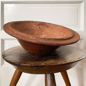 An Antique glazed terracotta Dairy Cream Bowl with rare original Lid. Ideal for bread proving. Welsh late 19th Century - SHOP NOW - www.intovintage.co.uk