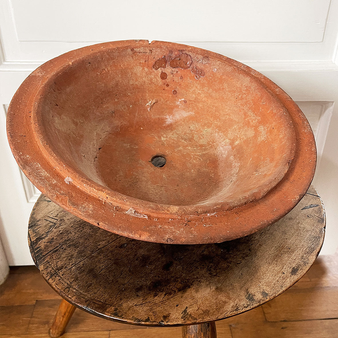 An Antique glazed terracotta Dairy Cream Bowl with rare original Lid. Ideal for bread proving. Welsh late 19th Century - SHOP NOW - www.intovintage.co.uk