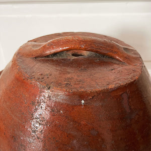 An Antique glazed terracotta Dairy Cream Bowl with rare original Lid. Ideal for bread proving. Welsh late 19th Century - SHOP NOW - www.intovintage.co.uk