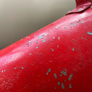 Vintage galvanised steel fire bucket with a wonderful distressed patina to it's red surface - SHOP NOW - www.intovintage.co.uk