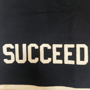 A super cool vintage banner from the Imperial Social Club of New York. The club's name and motto 'SUCCEED FOR HIGHER SUCCESS' are made up of individual letters that are hand-stitched onto the heavy black felt fabric - Very Cool! SHOP NOW - www.intovintage.co.uk