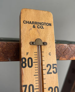 A vintage Charrington &amp; Co wooden thermometer from the Charrington & Co Brewery - SHOP NOW - www.intovintage.co.uk