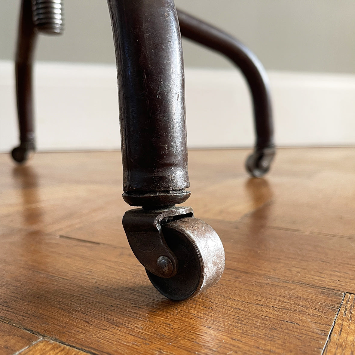 A Vintage Industrial Metal & Wooden Stool