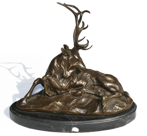 Antique Bronze Stag by Milo. Find this and other Beautiful Vintage items for you home at Intovintage.co.uk