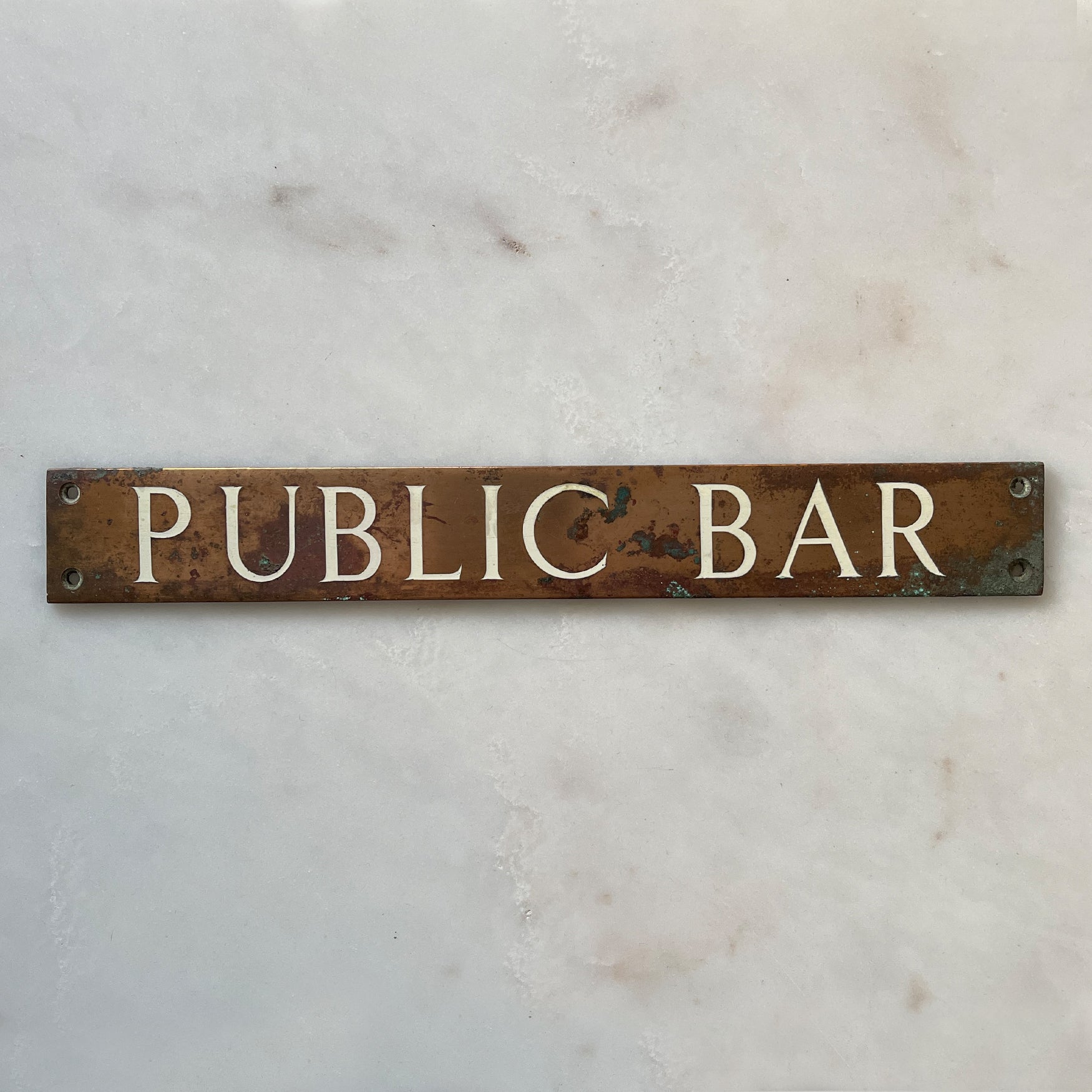 A 1930s copper with enamel inlay Pubic Bar Sign - SHOP NOW - www.intovintage.co.uk