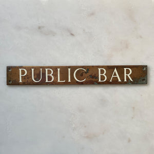 A 1930s copper with enamel inlay Pubic Bar Sign - SHOP NOW - www.intovintage.co.uk