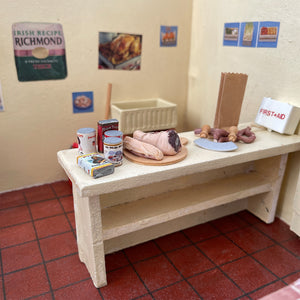 Scratch built Butcher's Shop. Crude in construction and probably only 30-35 years old but still full of charm - SHOP NOW - www.intovintage.co.uk