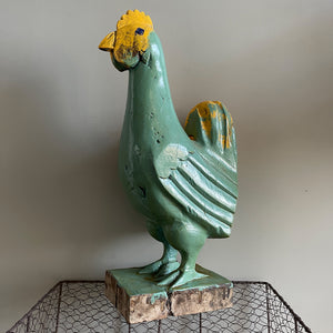 A fantastic bright and jolly Folk Art Carved Chicken. Standing proud at a decent 42cm in height - SHOP NOW - www.intovintage.co.uk