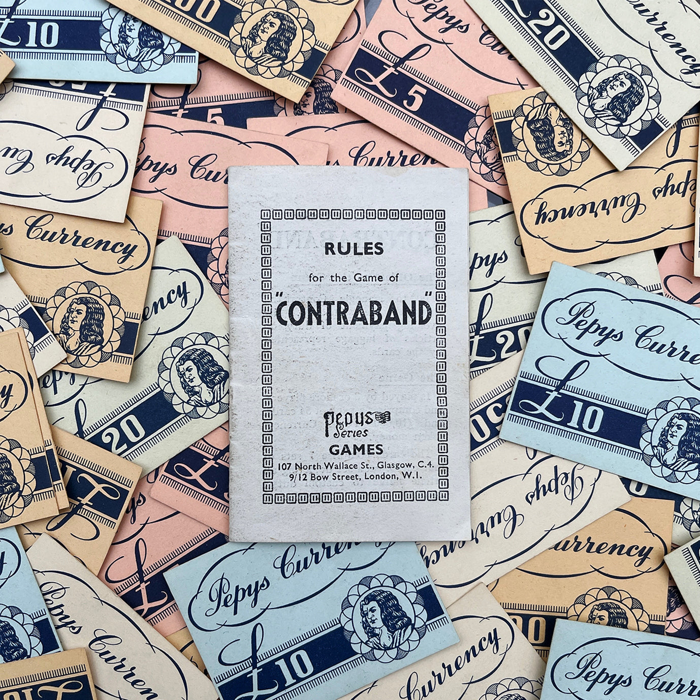 Contraband - Vintage Pepys illustrated card game from the 1940's - - SHOP NOW - www.intovintage.co.uk