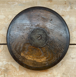 A Vintage Wooden Discus with great patina and makers stamp to the centre disk just visible - SHOP NOW - www.intovintage.co.uk