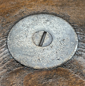 A Vintage Wooden Discus with great patina and makers stamp to the centre disk just visible - SHOP NOW - www.intovintage.co.uk