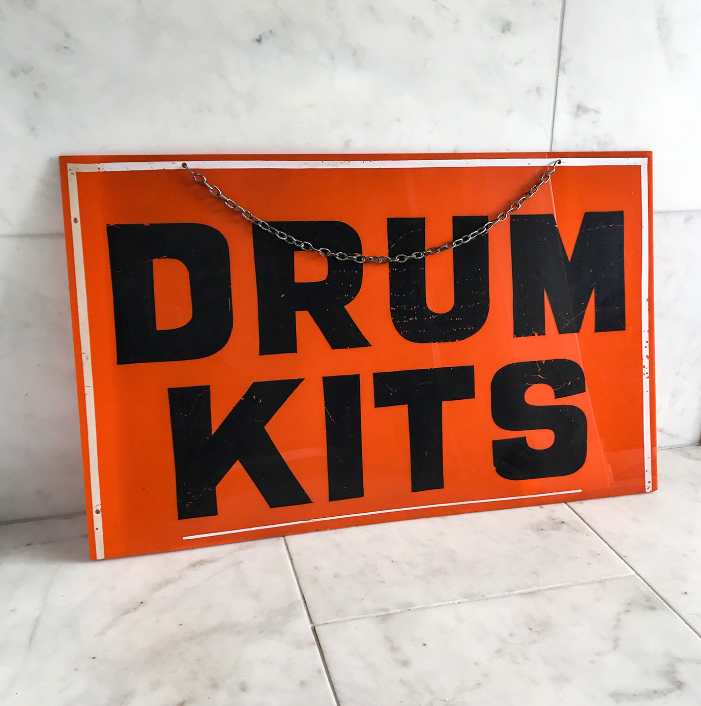 Vintage Shop 'Drum Kits' Sign