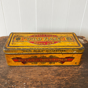 Vintage Gold Flake Honey Dew Tobacco Tin from W.D & H.O Wills. Great colourful graphics to the front, sides with drilled air holes as part of the tin design - SHOP NOW - www.intovintage.co.uk