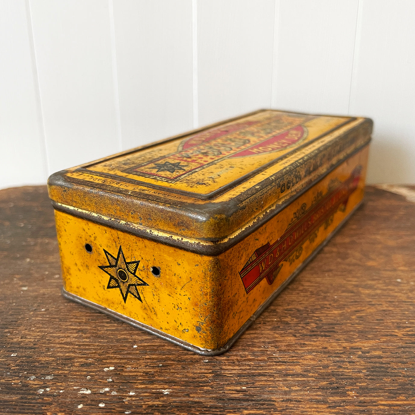 Vintage Gold Flake Honey Dew Tobacco Tin from W.D & H.O Wills. Great colourful graphics to the front, sides with drilled air holes as part of the tin design - SHOP NOW - www.intovintage.co.uk