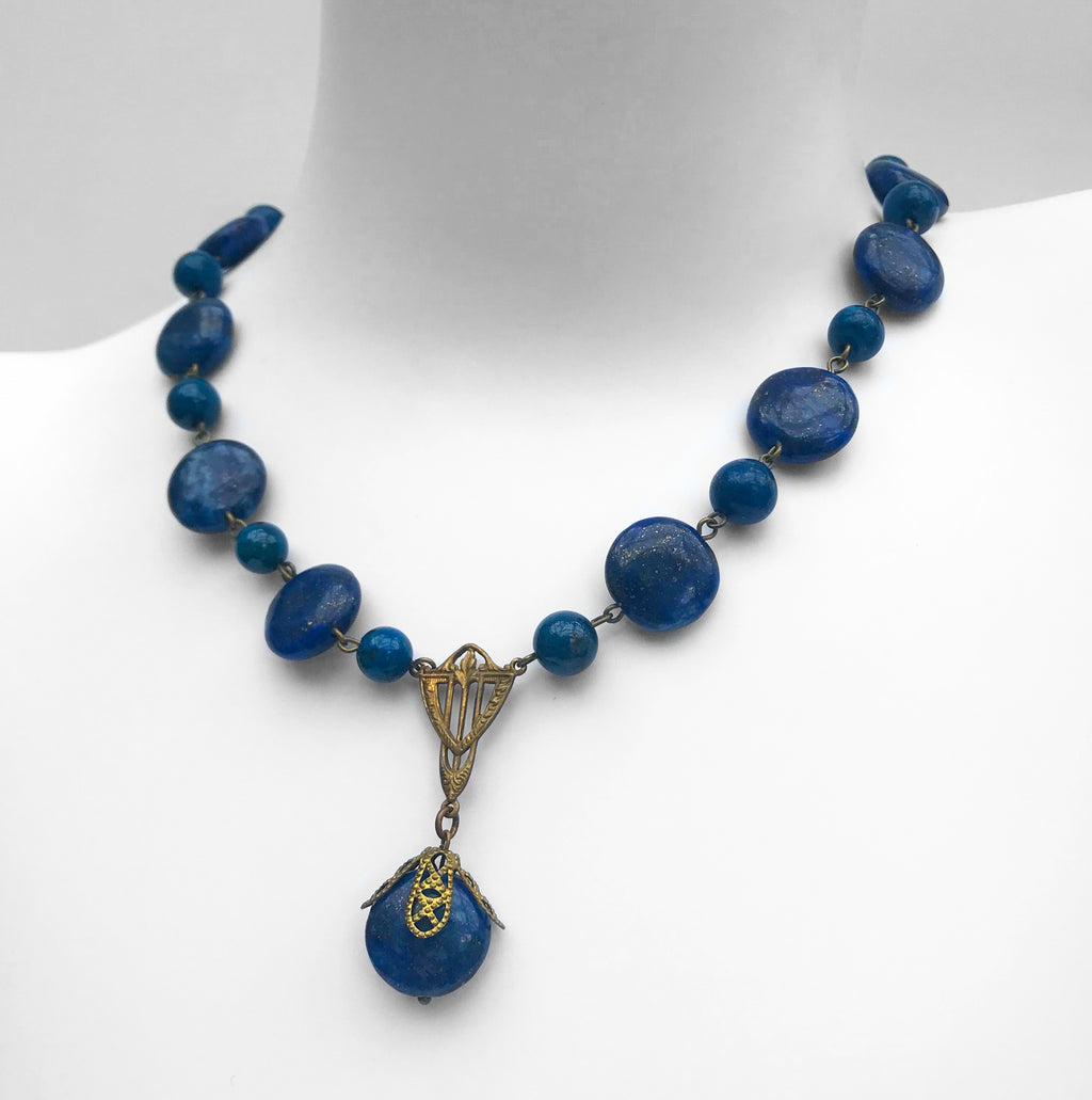 Vintage1930's Lapis Lazuli 1930's. Find this and other Vintage jewellery for sale at Intovintage.co.uk. Into Vintage