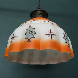 Antique painted deals glass lamp shades