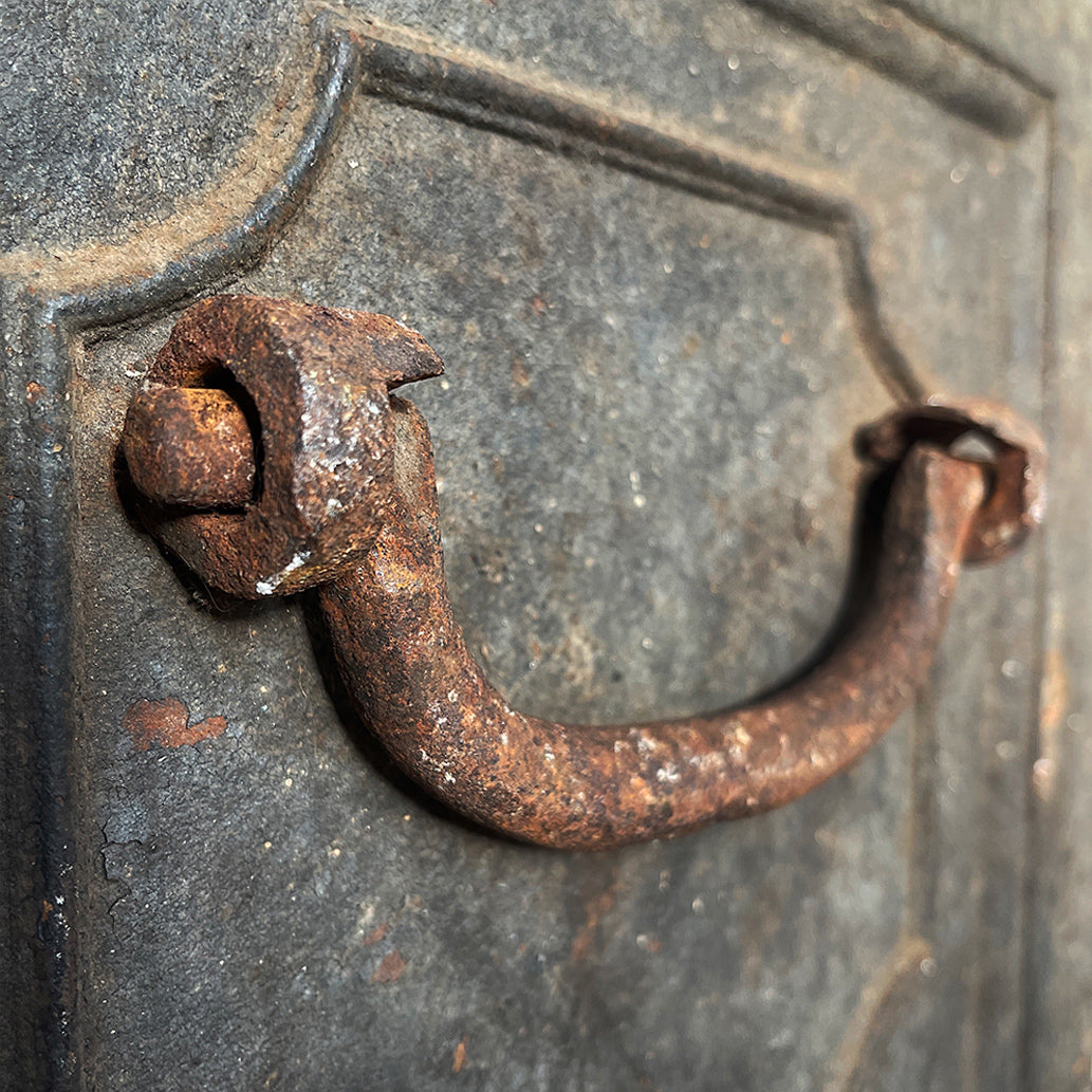 An impressive Early Victorian Strongbox with original key and internal draw. Untouched condition and very very heavy! SHOP NOW - www.intovintage.co.uk