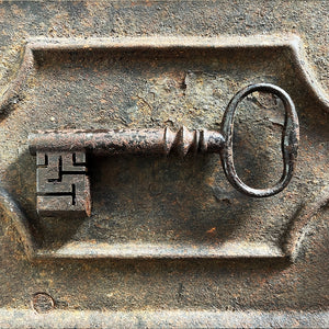 An impressive Early Victorian Strongbox with original key and internal draw. Untouched condition and very very heavy! SHOP NOW - www.intovintage.co.uk