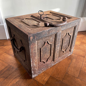 An impressive Early Victorian Strongbox with original key and internal draw. Untouched condition and very very heavy! SHOP NOW - www.intovintage.co.uk