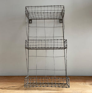 A very practical Galvanised Wire Rack. Perfect for the back of a door or even on the wall. It has eyelet fixings on the back so easy to hang - SHOP NOW - www.intovintage.co.uk